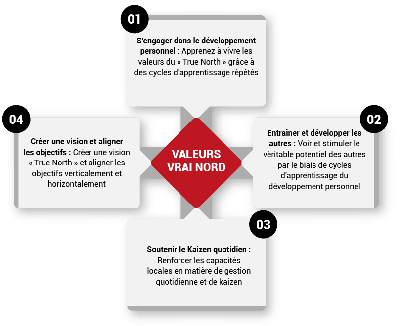 Le modèle de développement du leadership Lean : valeur du vrai nord