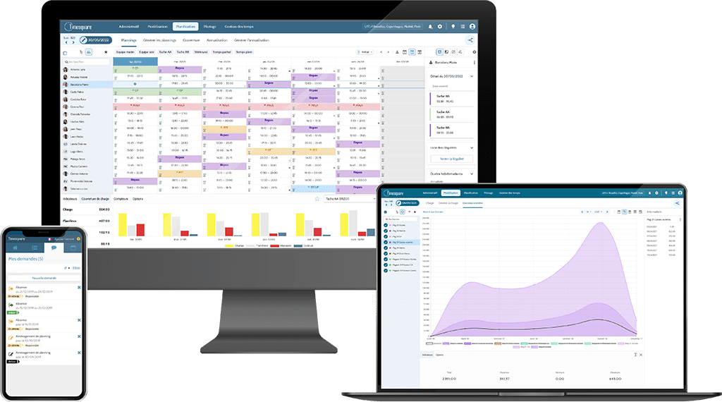 L'interface de la solution timesquare by holy-dis