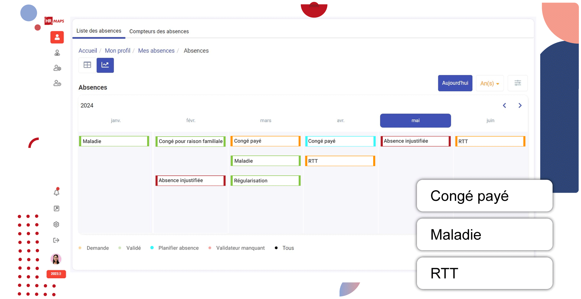 Logiciel de gestion des congés et absences HRMAPS